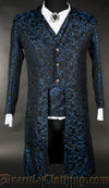 Blue Brocade Elegant Tailcoat