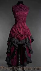 Burgundy Bat Bustle Dress