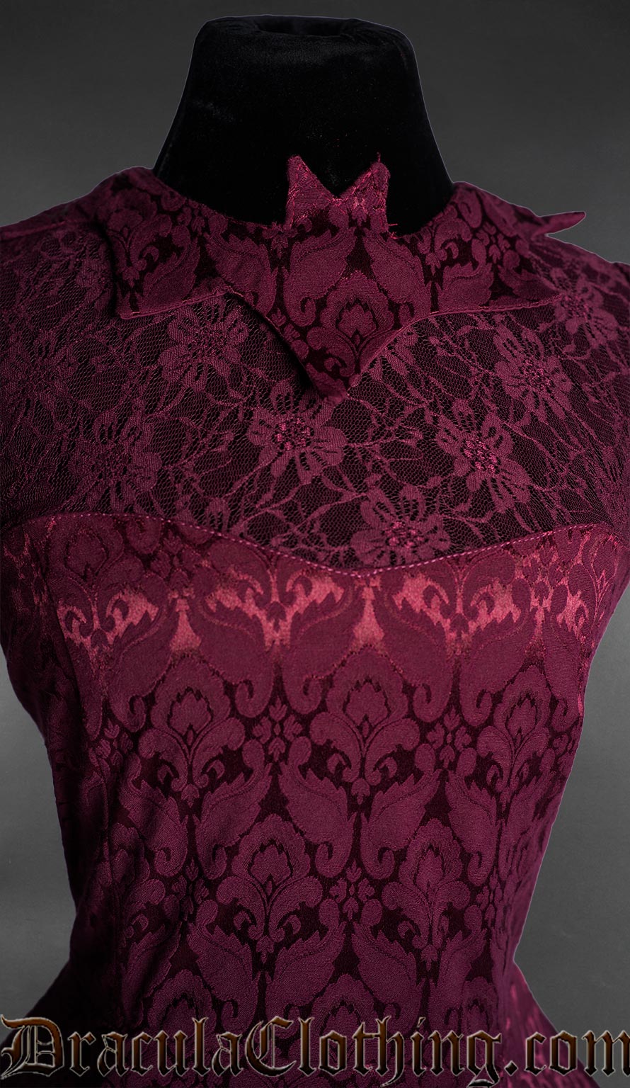 Burgundy Bat Bustle Dress