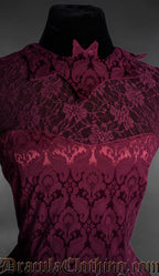 Burgundy Bat Bustle Dress