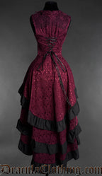 Burgundy Bat Bustle Dress