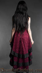 Burgundy Bat Bustle Dress