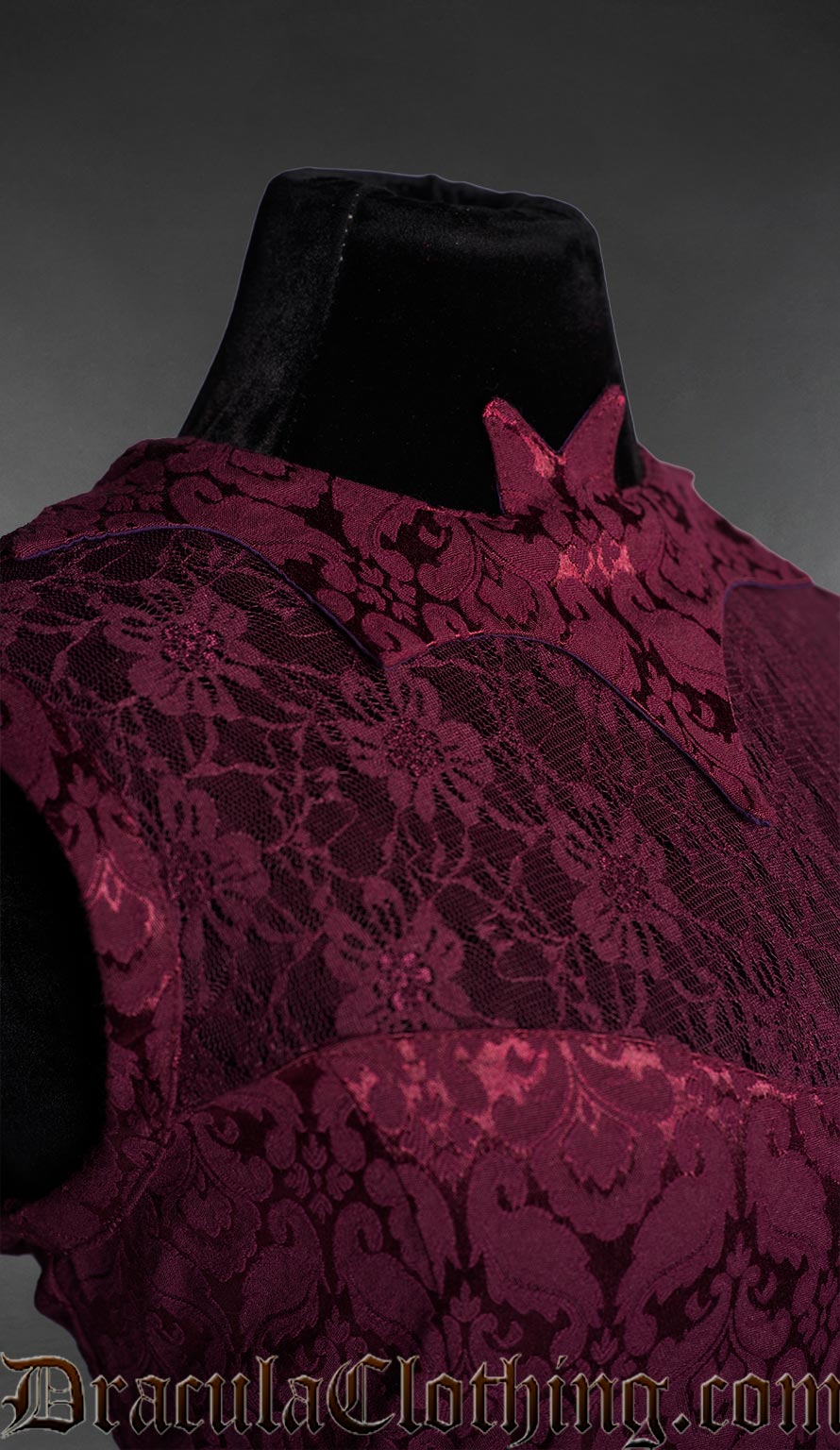 Burgundy Bat Succubus Dress