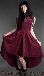Burgundy Bat Succubus Dress