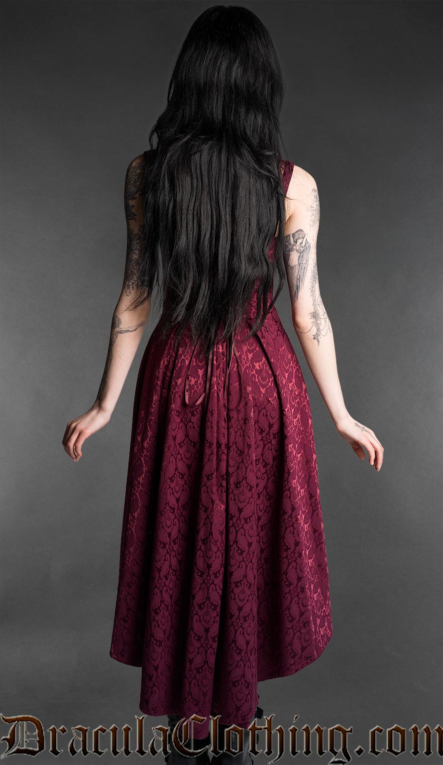 Burgundy Bat Succubus Dress