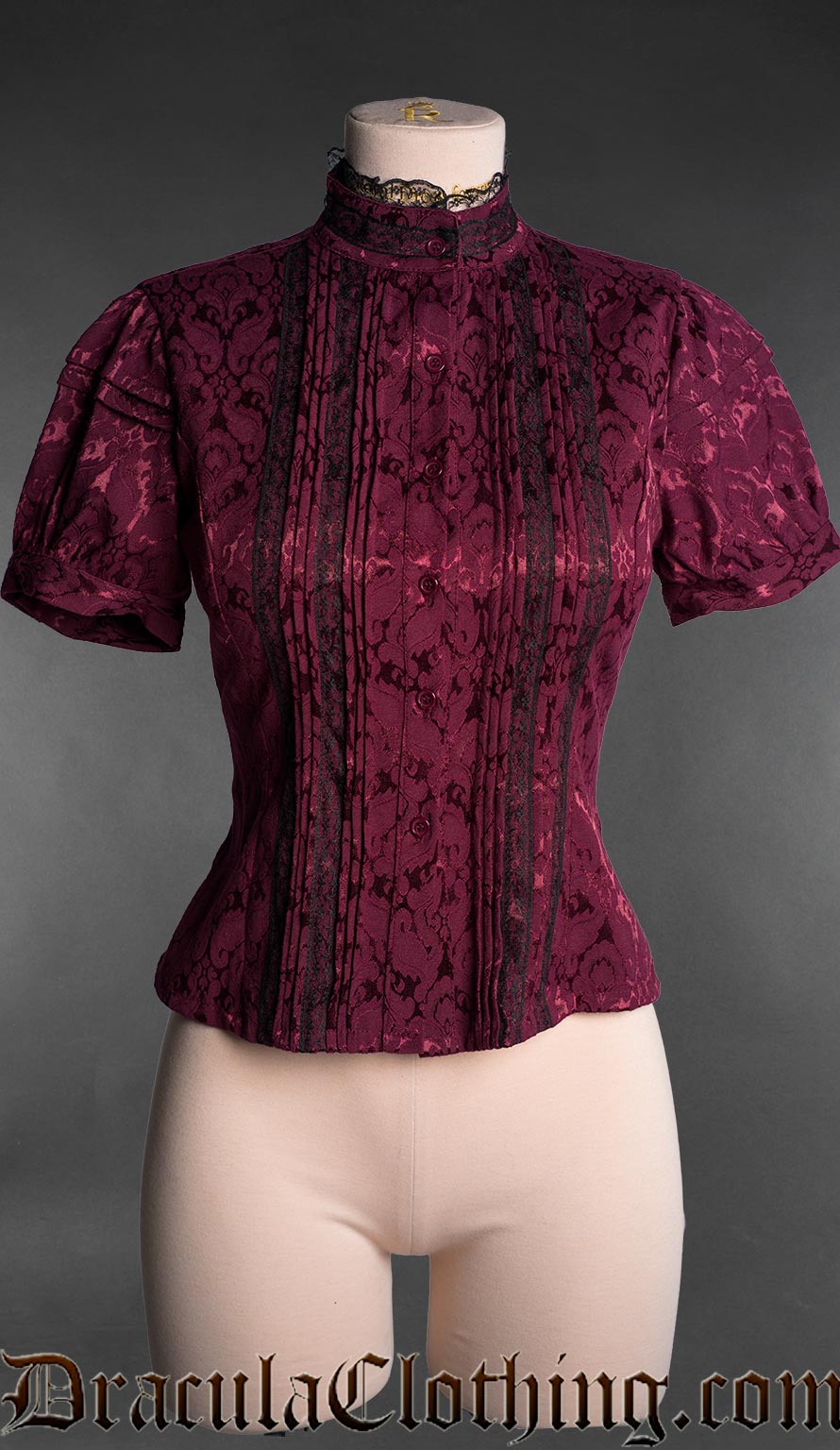 Burgundy Edwardian Blouse