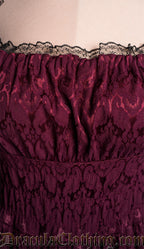 Burgundy Brocade Gothabilly Dress