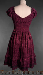 Burgundy Brocade Gothabilly Dress