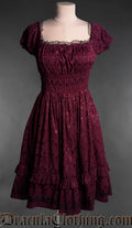 Burgundy Brocade Gothabilly Dress