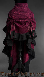 Burgundy Layer Bustle Skirt
