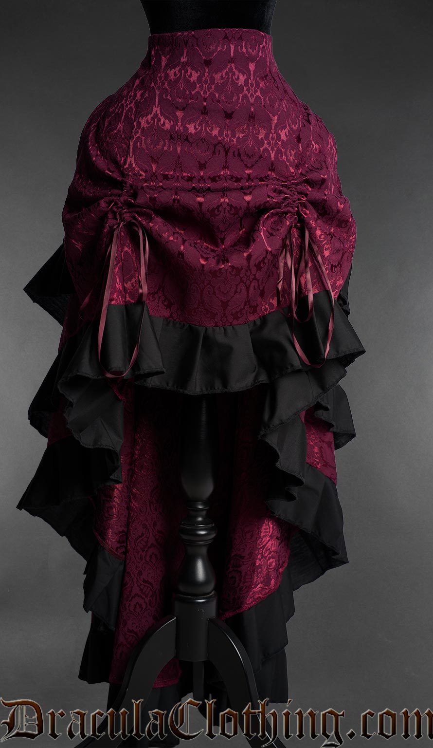 Burgundy Layer Bustle Skirt