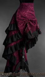 Burgundy Layer Bustle Skirt