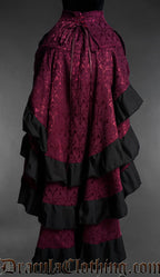 Burgundy Layer Bustle Skirt