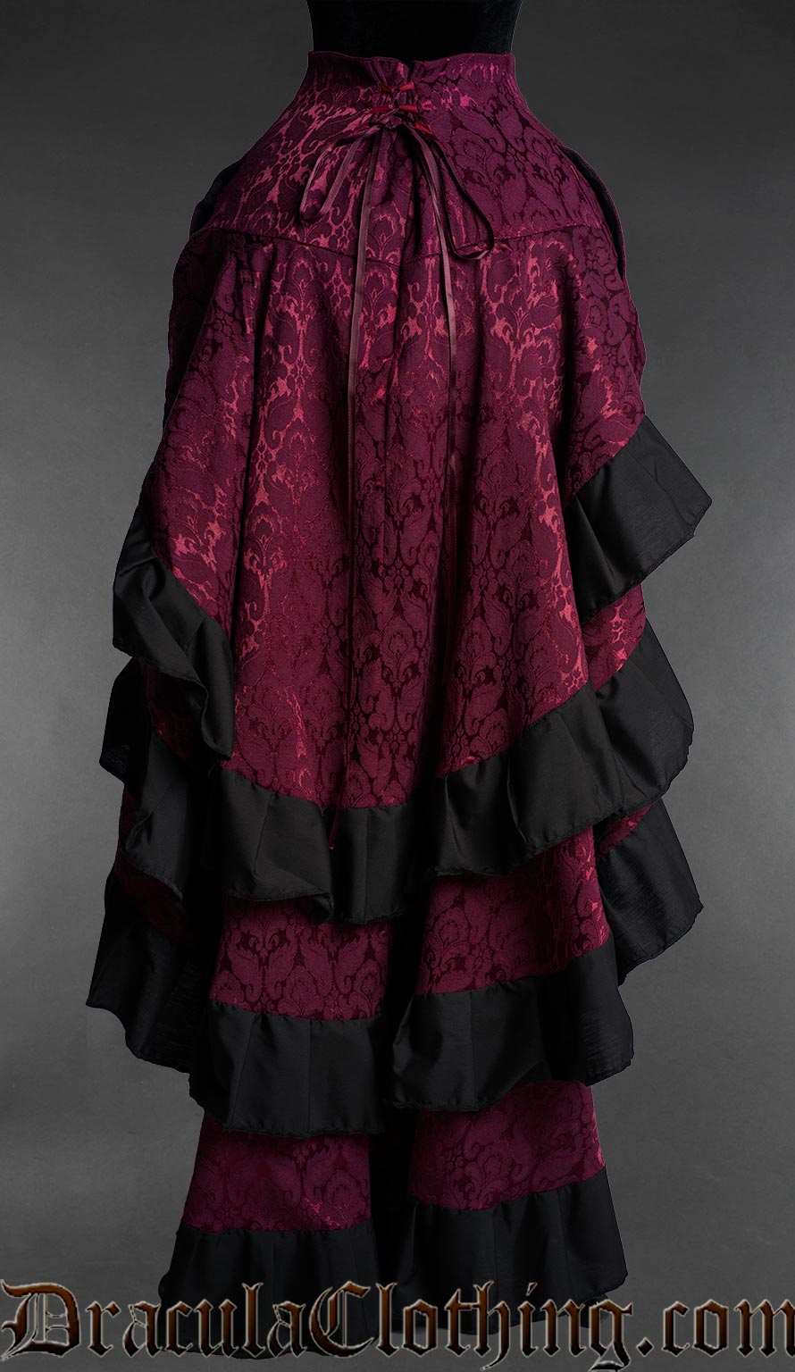 Burgundy Layer Bustle Skirt