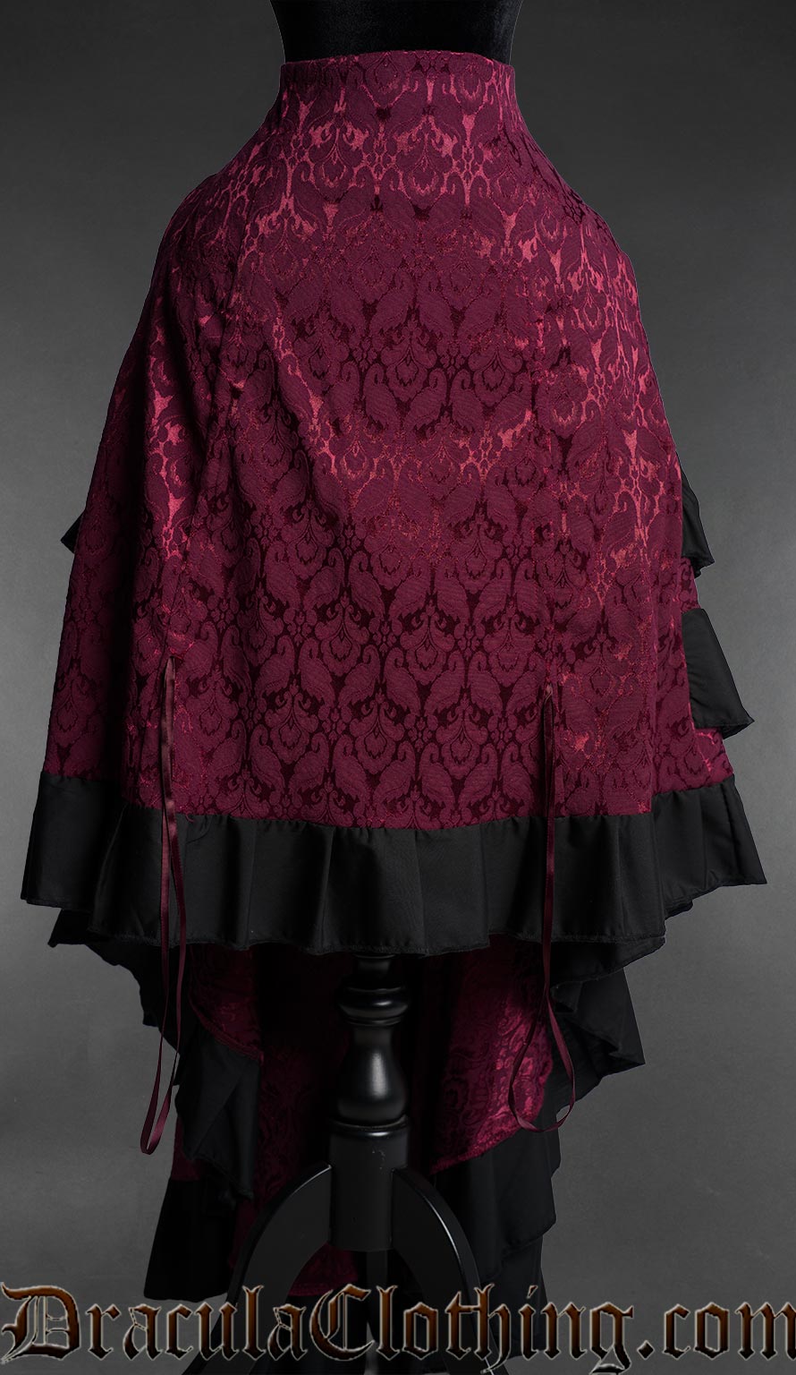 Burgundy Layer Bustle Skirt