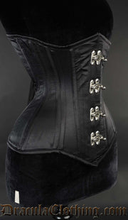 Black Satin Extreme Waist Clasp Corset