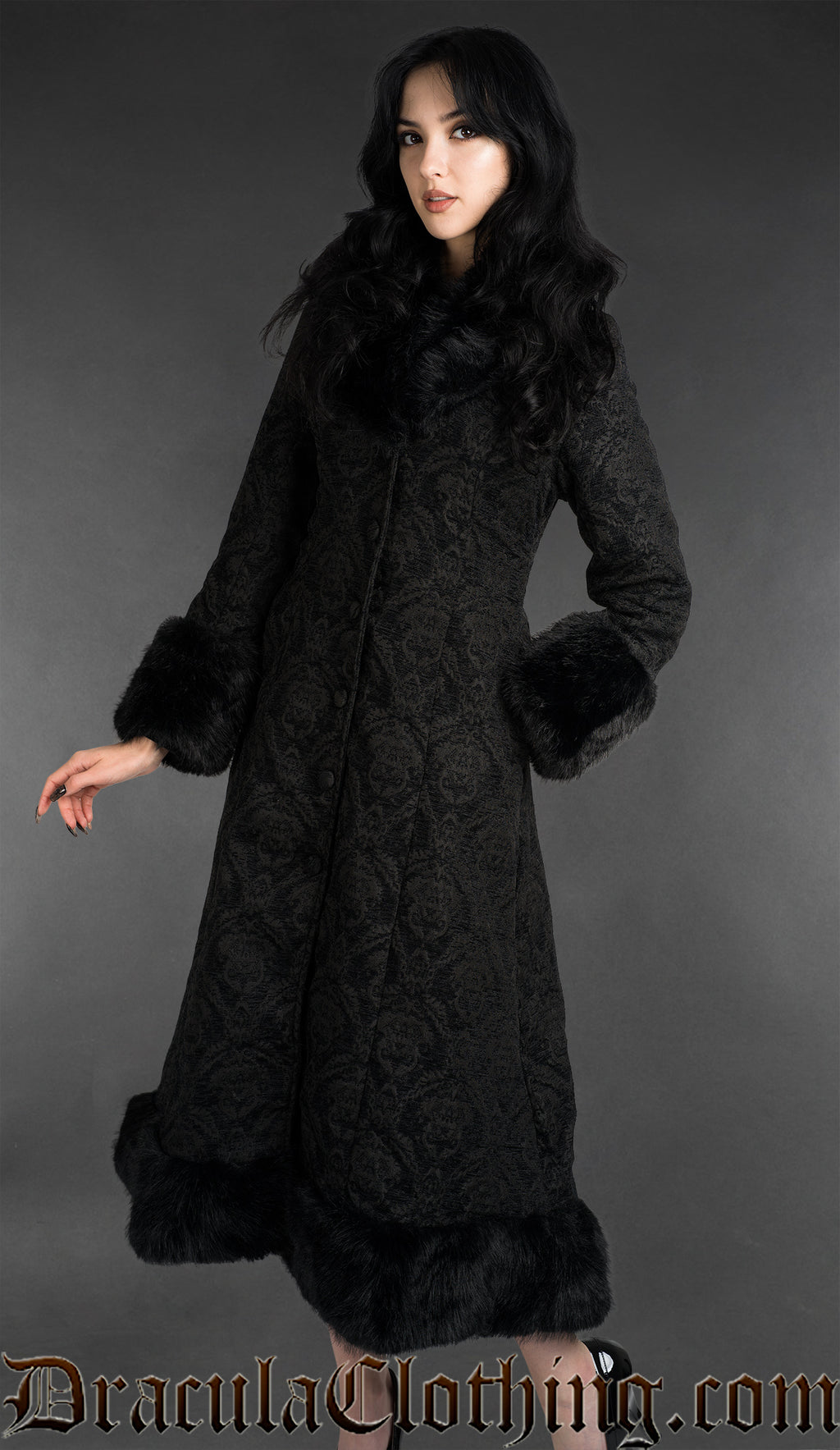 Chenille Brocade Winter Coat
