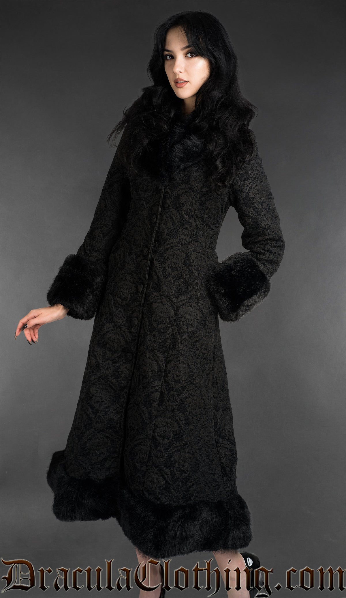 Chenille Brocade Winter Coat