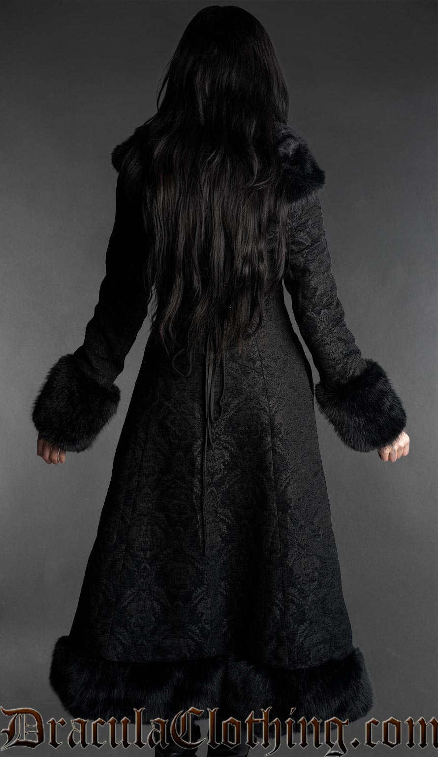 Chenille Brocade Winter Coat With Hood