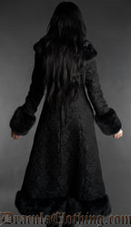 Chenille Brocade Winter Coat With Hood