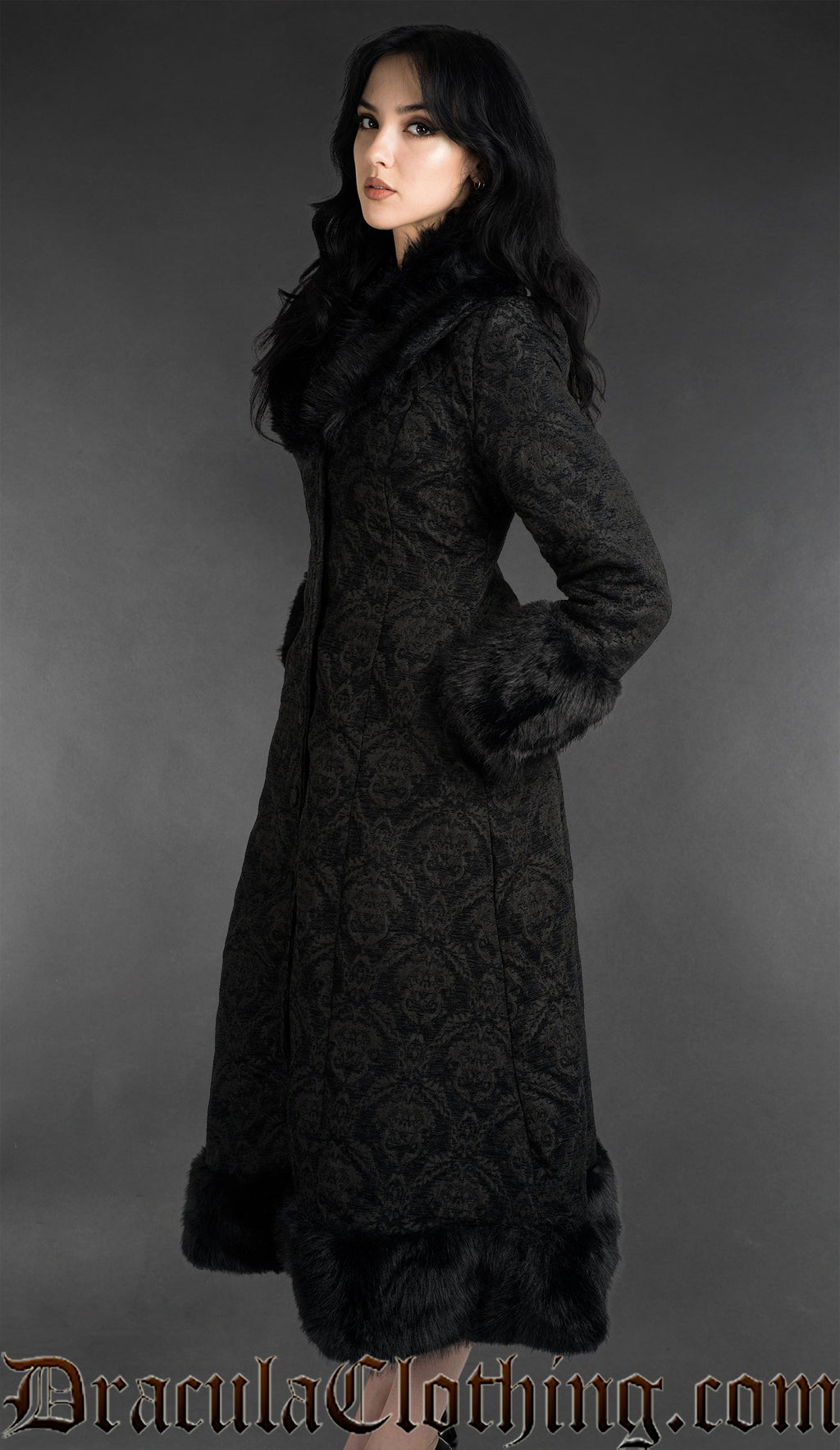 Chenille Brocade Winter Coat