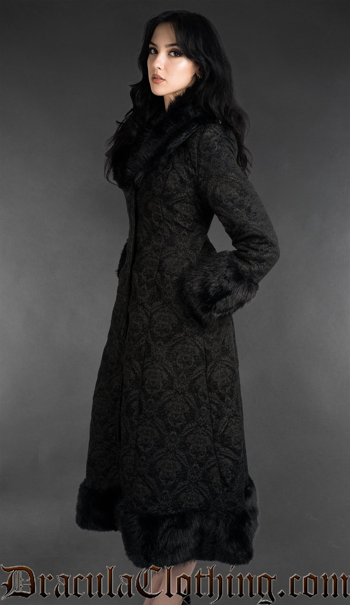 Chenille Brocade Winter Coat