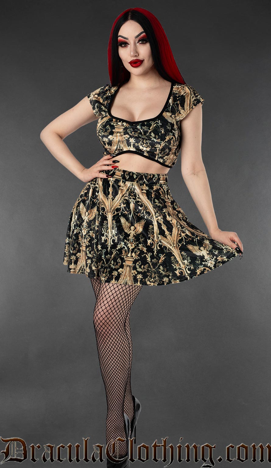 Cherub Velvet Short Skirt