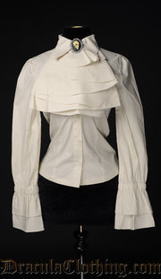  CREAM COTTON ELEGANT CRAVAT BLOUSE