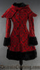 Crimson Brocade Thick Winter Coat