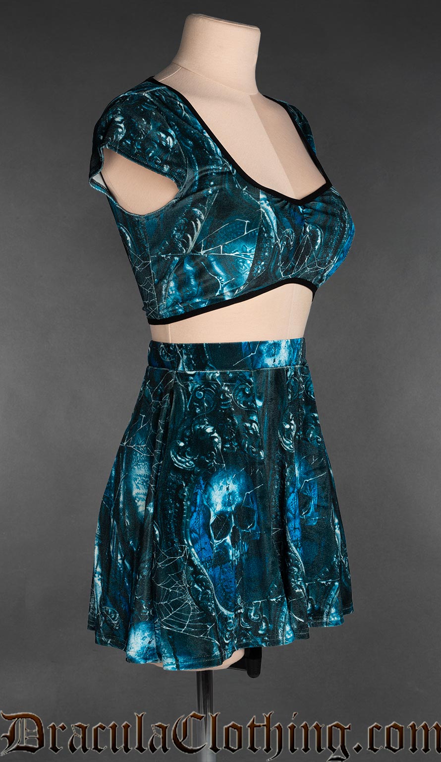 Dead Pirate Velvet Short Skirt