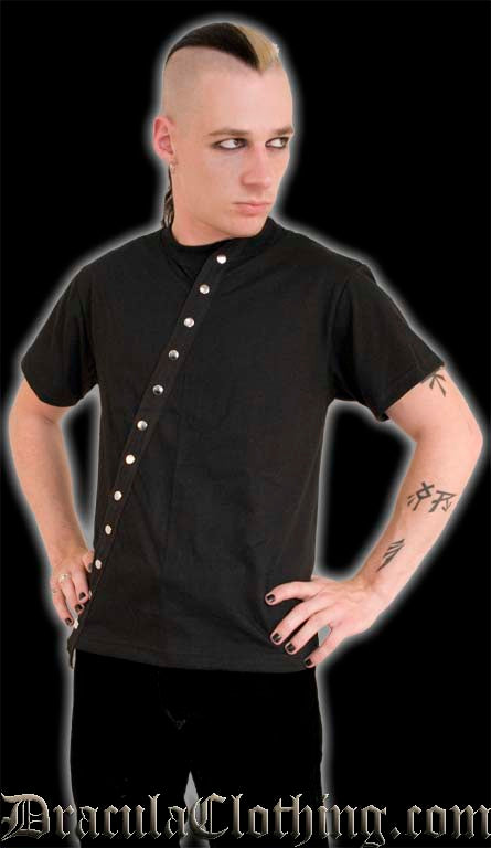 Diagonal Button T-Shirt