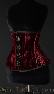 DOUBLE BONED RED VELVET CORSET