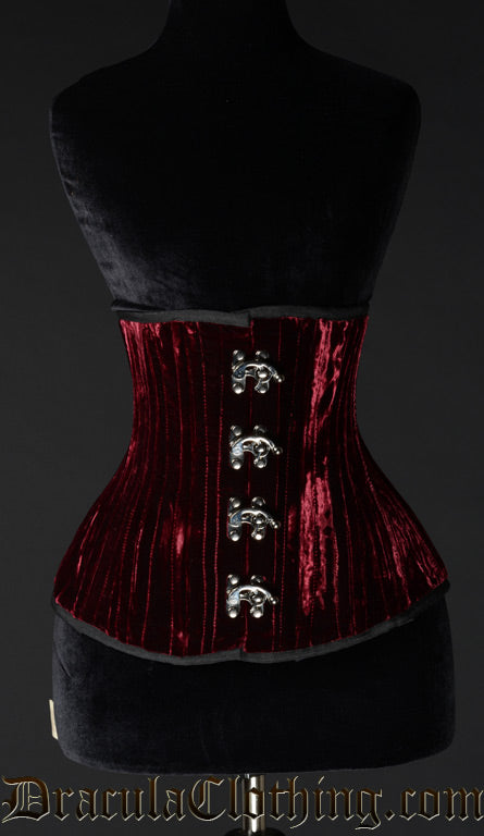 DOUBLE BONED RED VELVET CORSET