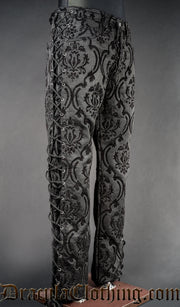 Black Brocade Laced Pants