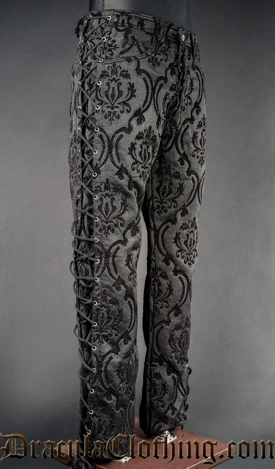 Black Brocade Laced Pants