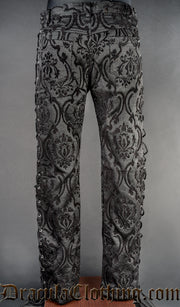 Black Brocade Laced Pants