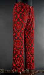 Red Brocade Boots Pants
