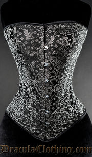 Silver Jacquard Overbust Corset