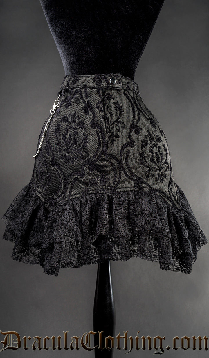 Black Brocade Empusa Skirt