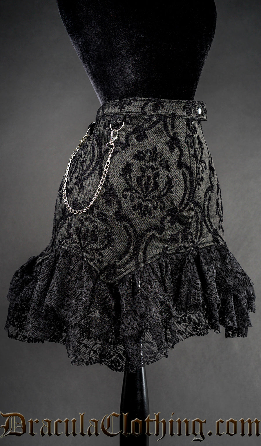 Black Brocade Empusa Skirt