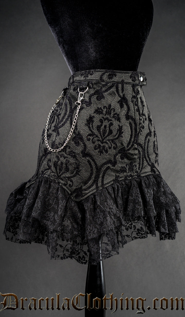 Black Brocade Empusa Skirt