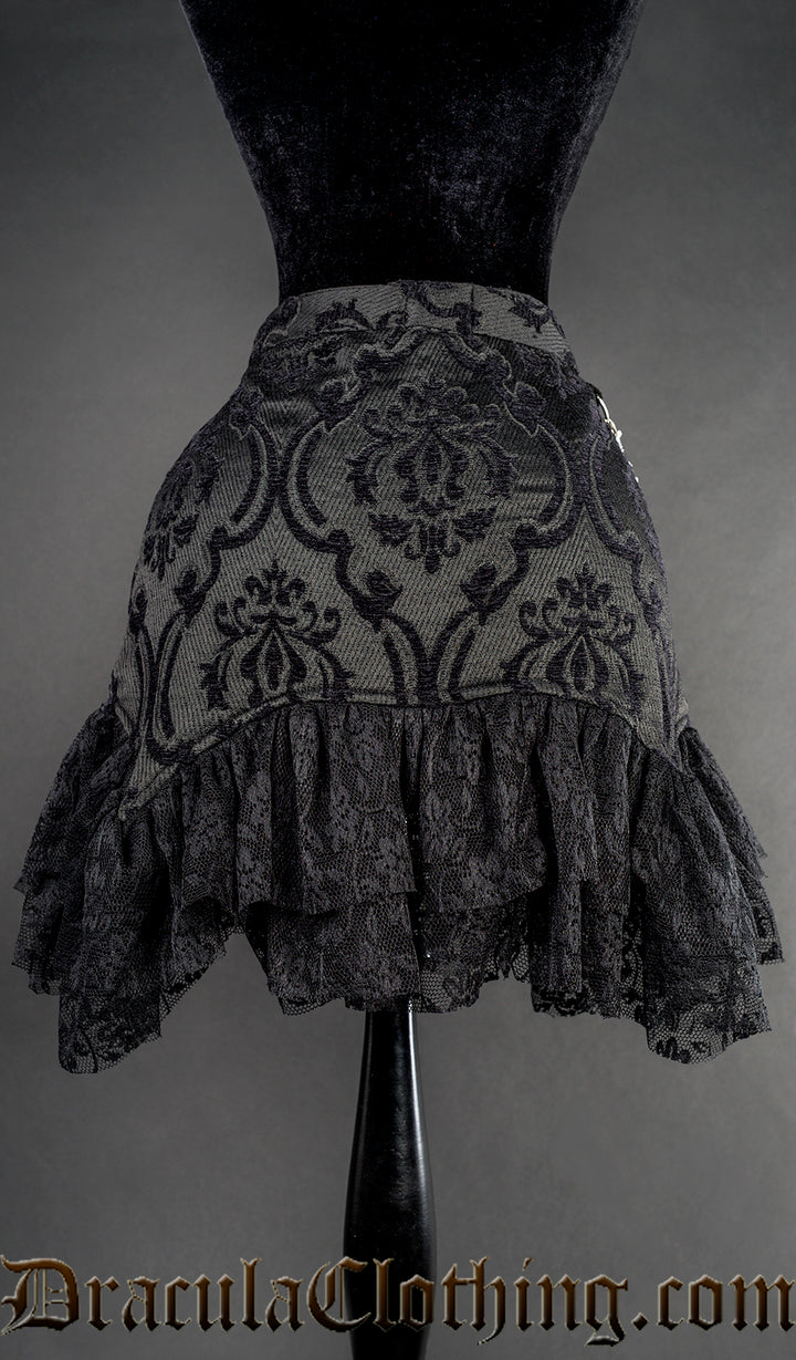 Black Brocade Empusa Skirt