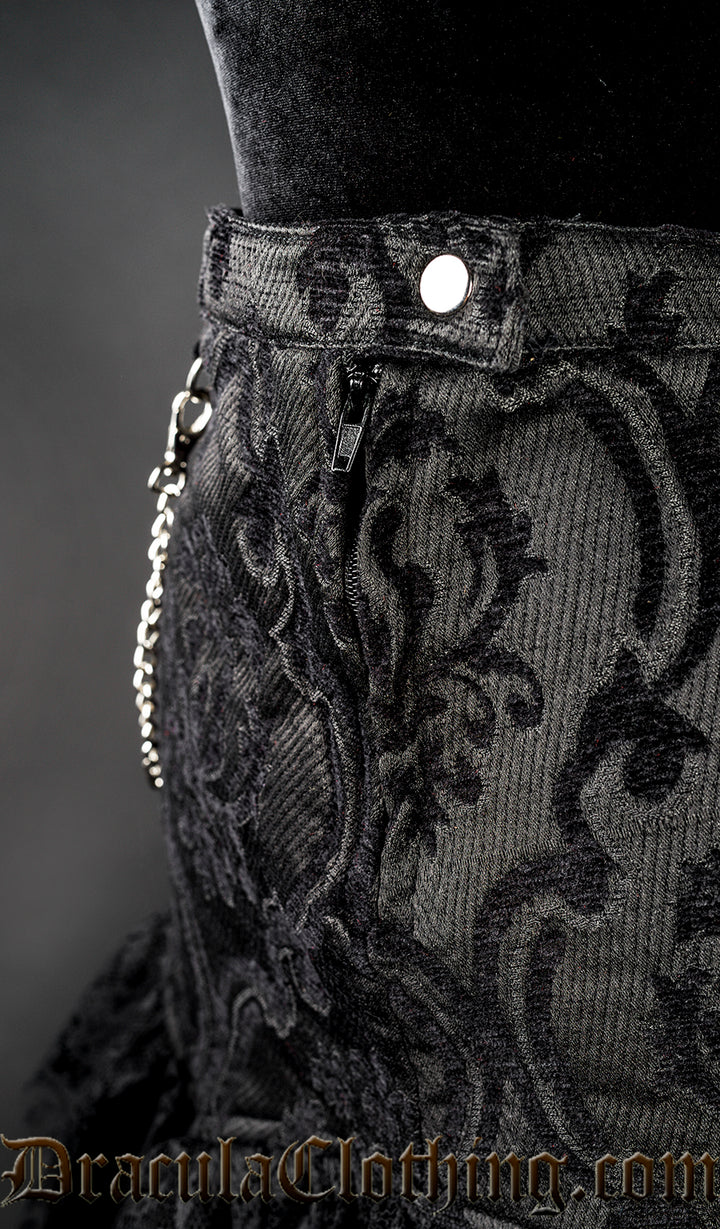 Black Brocade Empusa Skirt