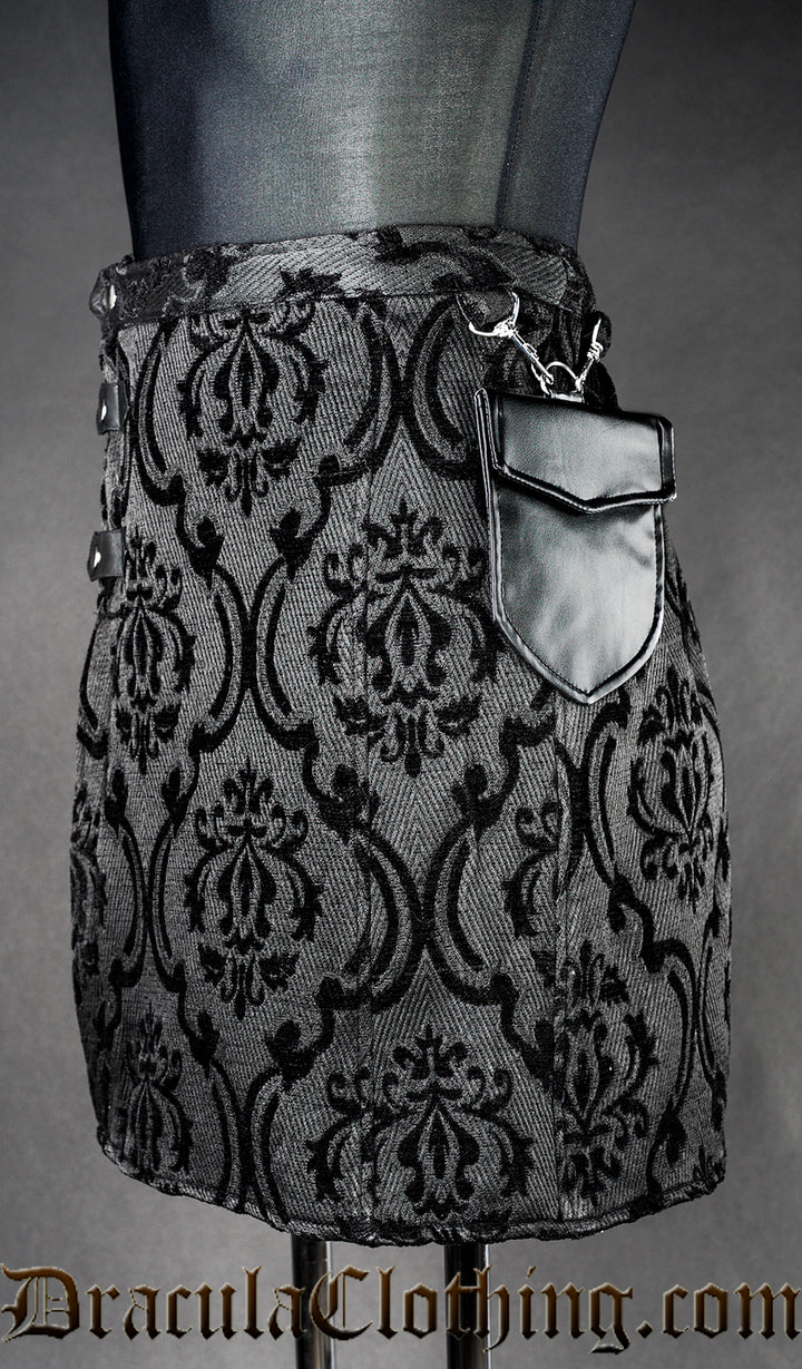 Black Brocade Kilt