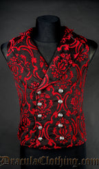 Thick Red Double Buttoned Vest