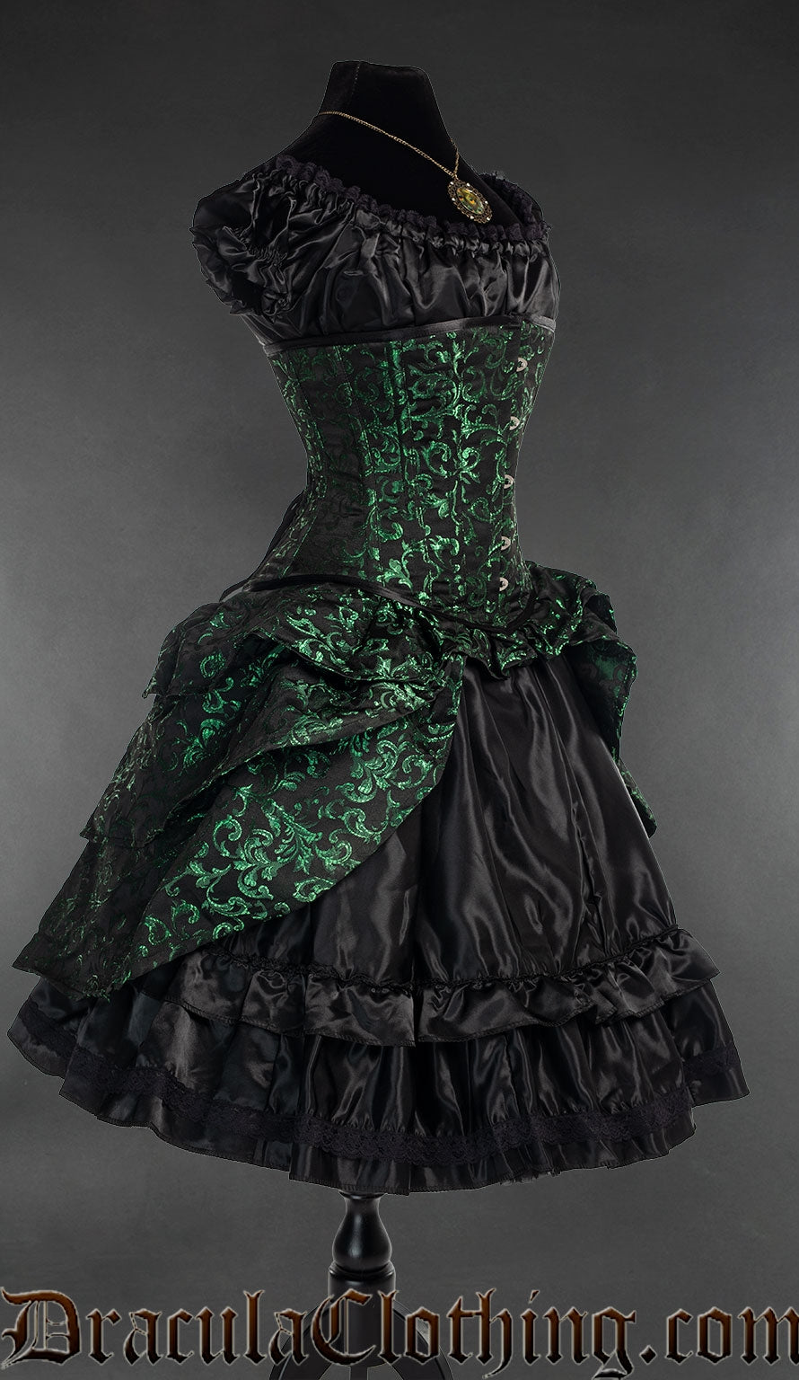 Emerald Bustle Corset DraculaClothing Emerald Bustle Corset DraculaClothing