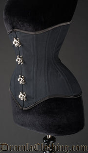 Black Cotton Extreme Waist Clasp Corset