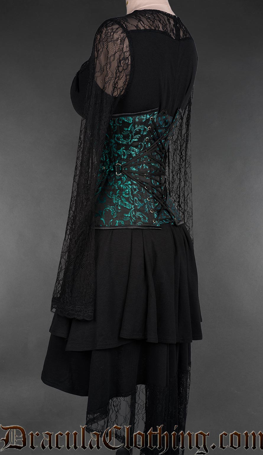 Fan Lacing Emerald Extreme Waist Corset