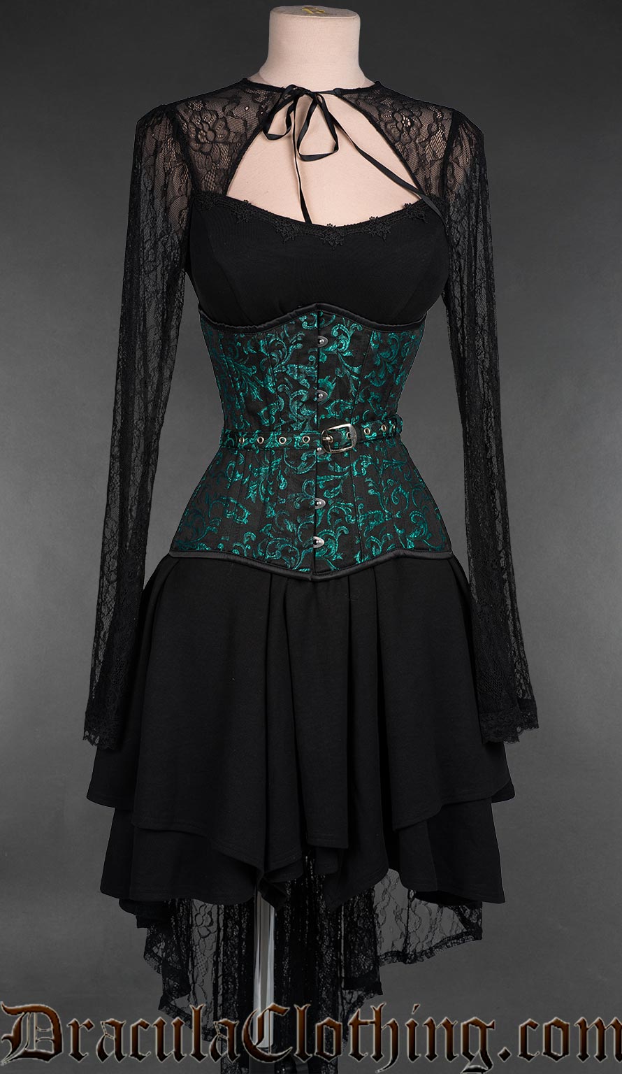 Fan Lacing Emerald Extreme Waist Corset