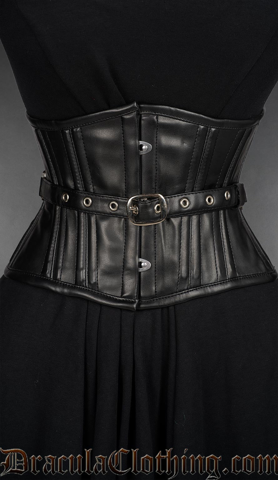 Fan Lacing Faux Leather Extreme Waist Cincher